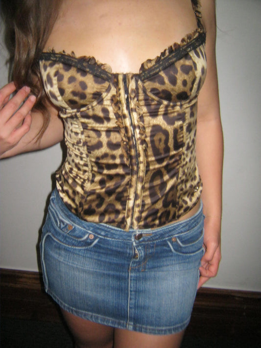 Leopard-print Corset Top